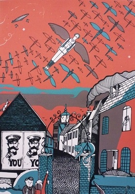 original screen prints inspired by legacy of WW1 and the impact it had on Surrey communities and families